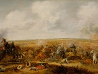 GG 417  GG 417, Jan Martszen de Jonge (1609? - nach 1647), Gustav Adolf in der Schlacht bei Lützen 1632, 1636, Eichenholz, 54,2 x 97,7 cm : Ereignisse, Landschaft, Personen